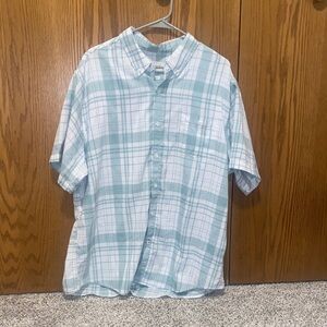 Weatherproof Men's Aqua Plaid Button Down Shirt